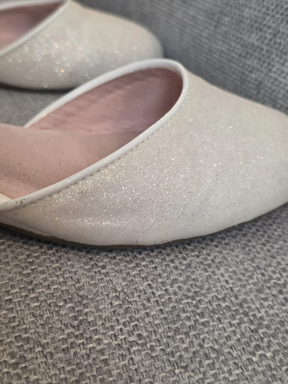 Sonoma Cream Glitter Girls' Dress Shoes with Ankle Strap